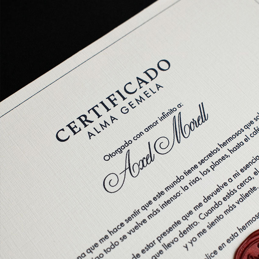 Regalo original para novios con tarjeta y certificado personalizados