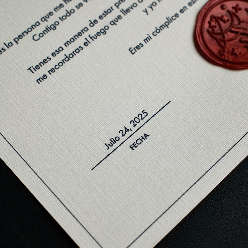 Tarjeta personalizada de amor con mensaje romántico para aniversario