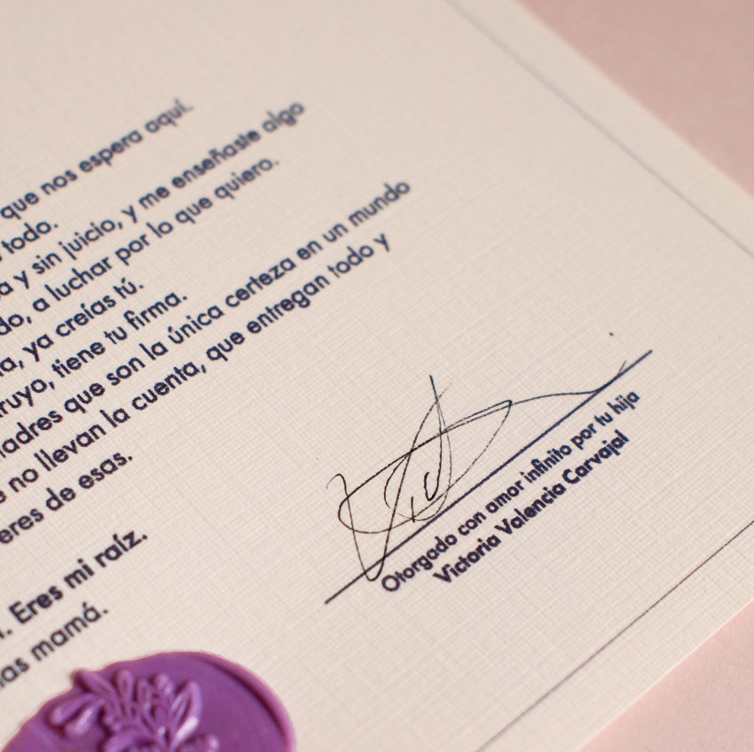 Certificado Madre Extraordinaria (personalizado)