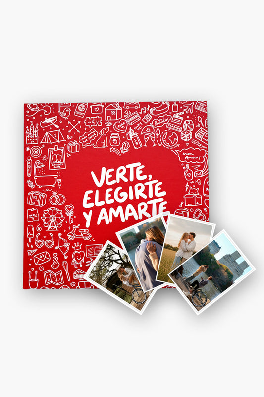 Álbum de fotos personalizado para pareja con 30 páginas ilustradas