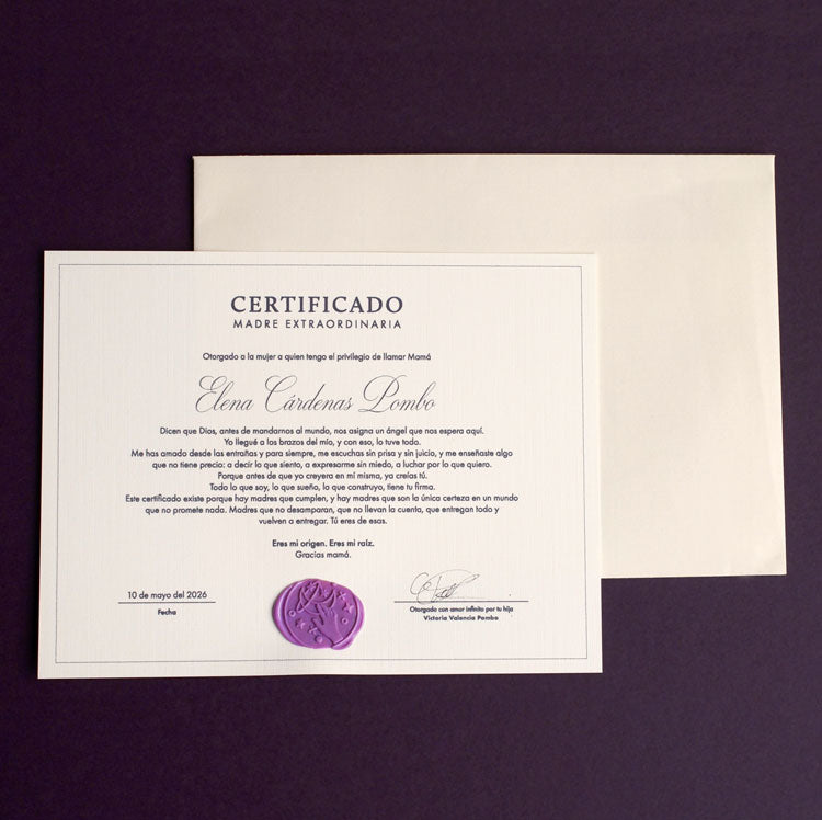 Certificado Madre Extraordinaria (personalizado)