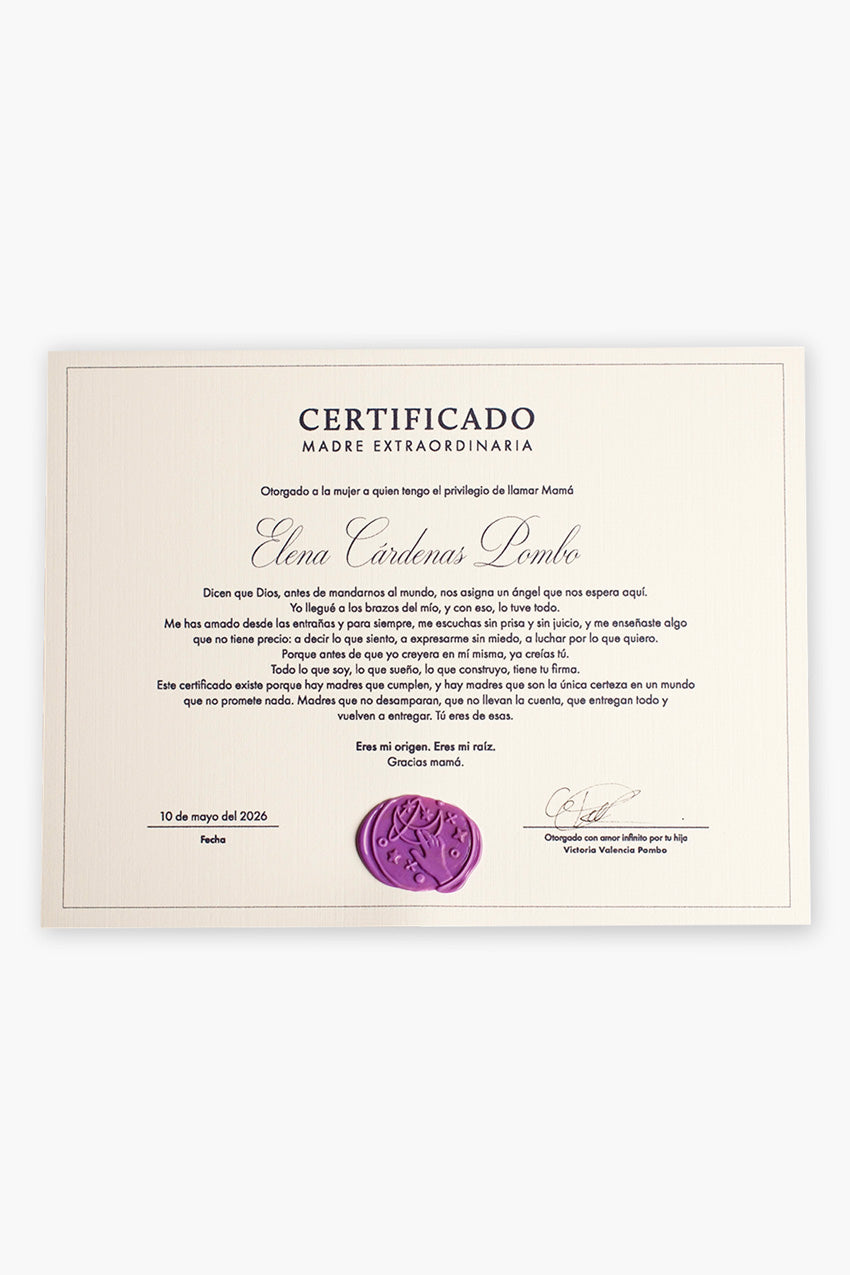 Certificado Madre Extraordinaria (personalizado)