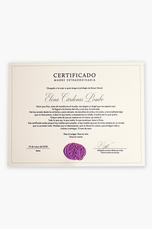 Certificado Madre Extraordinaria (personalizado)