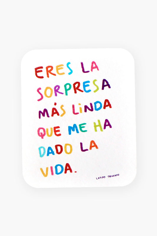 Tarjeta con frase de amor perfecta para un detalle especial