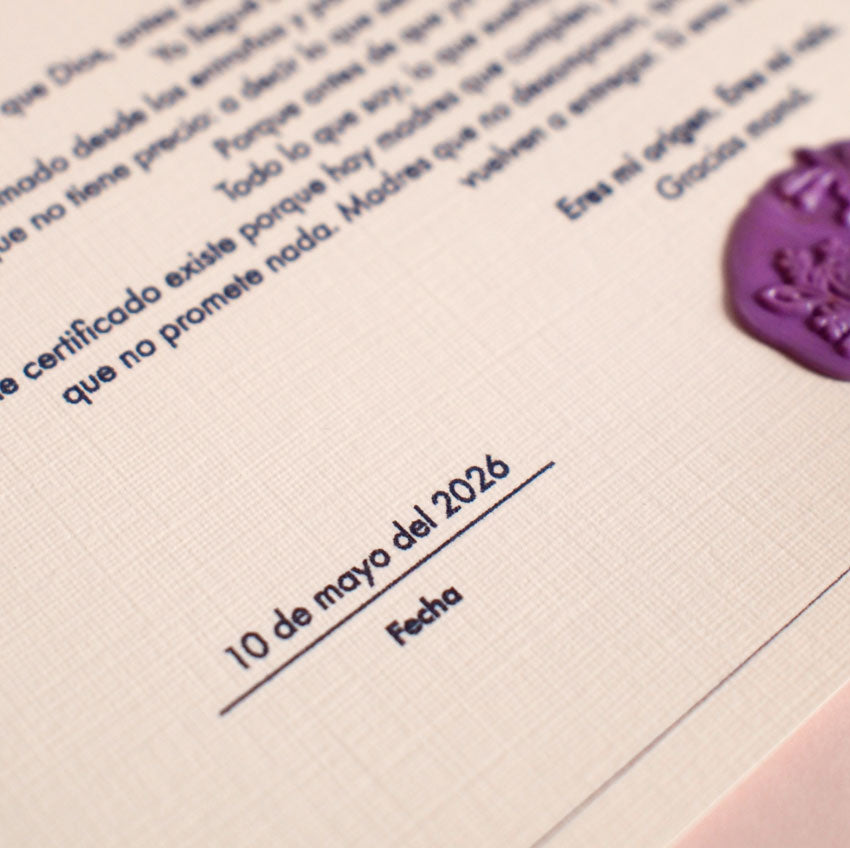 Certificado Madre Extraordinaria (personalizado)