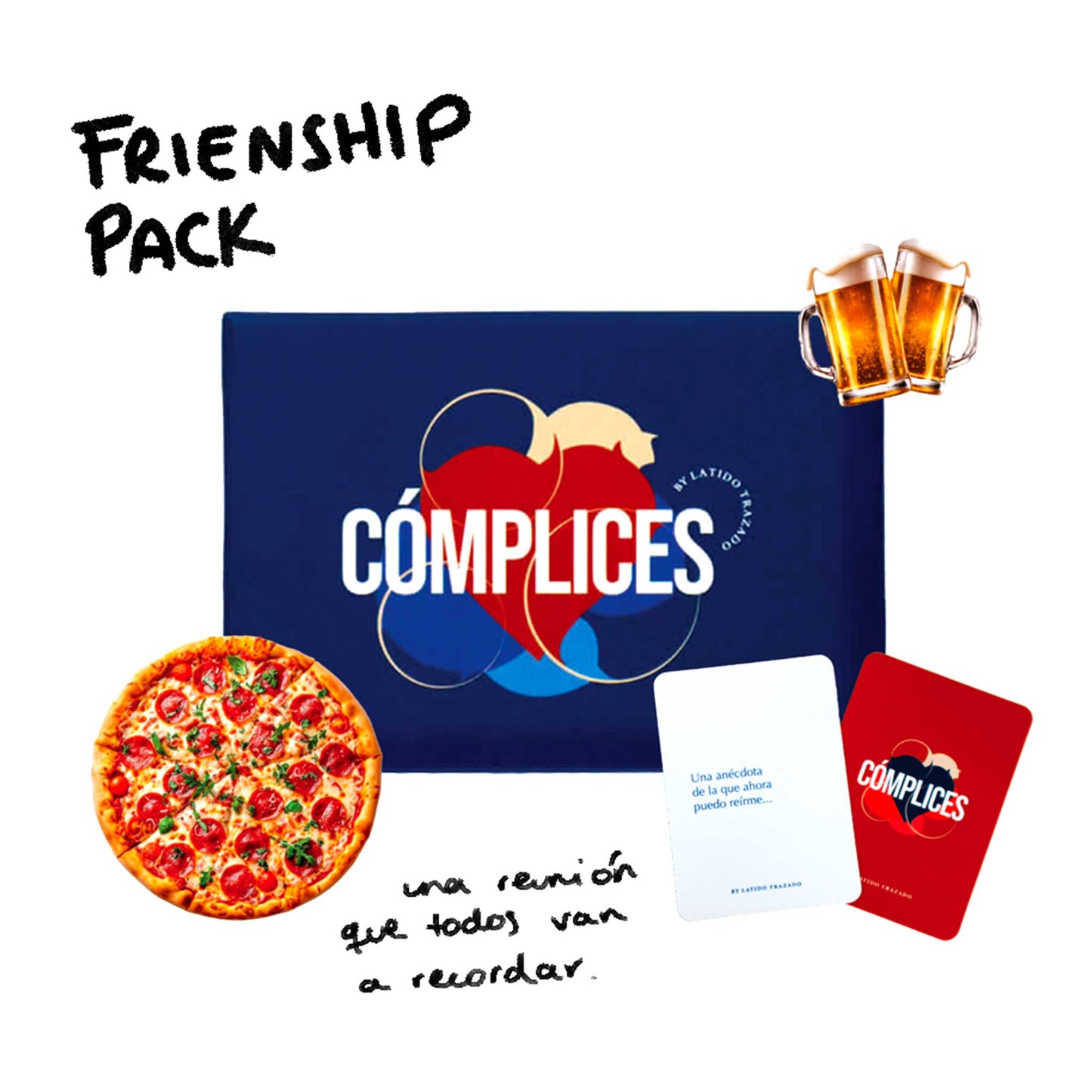 Cómplices, diseñado para conversaciones divertidas y espontáneas con amigos o en reuniones.