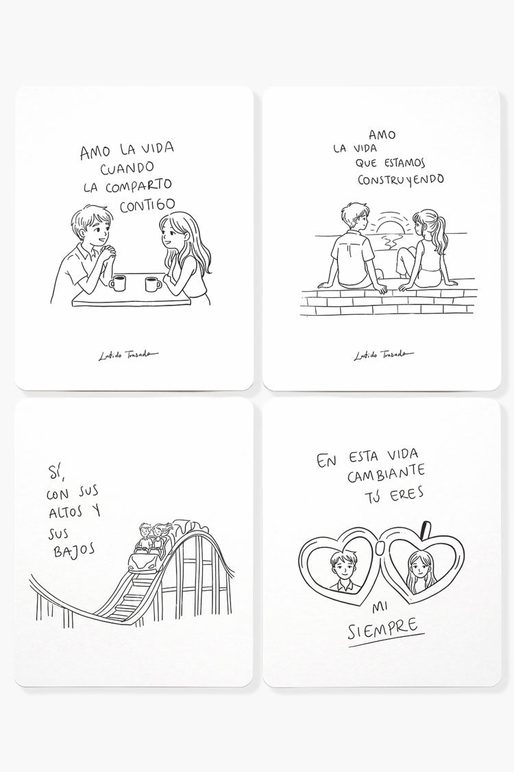 Set tarjetas gráficas regalo amor