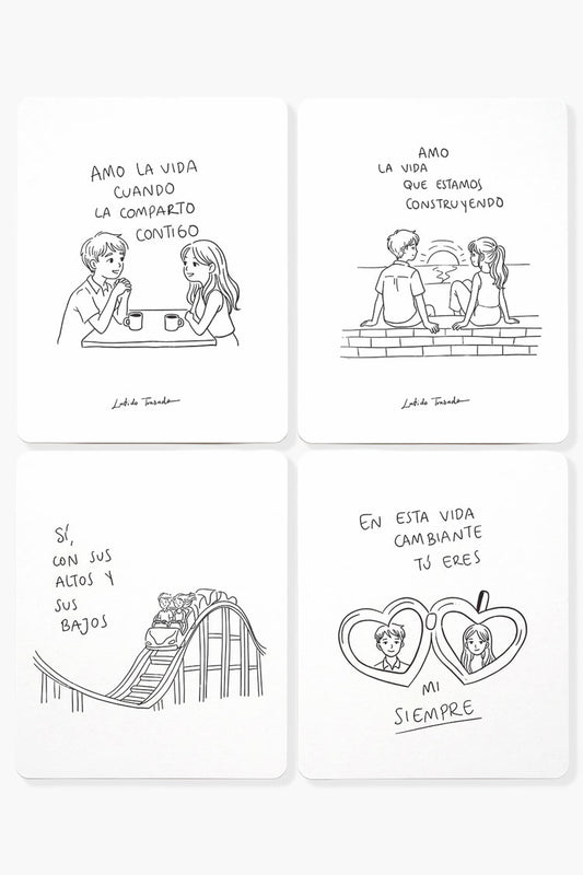 Set tarjetas gráficas regalo amor