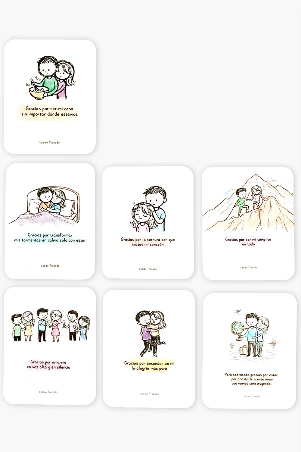 Set 7 Tarjetas de Amor