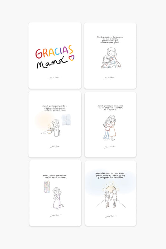 Set 11 Tarjetas - GRACIAS, MAMÁ